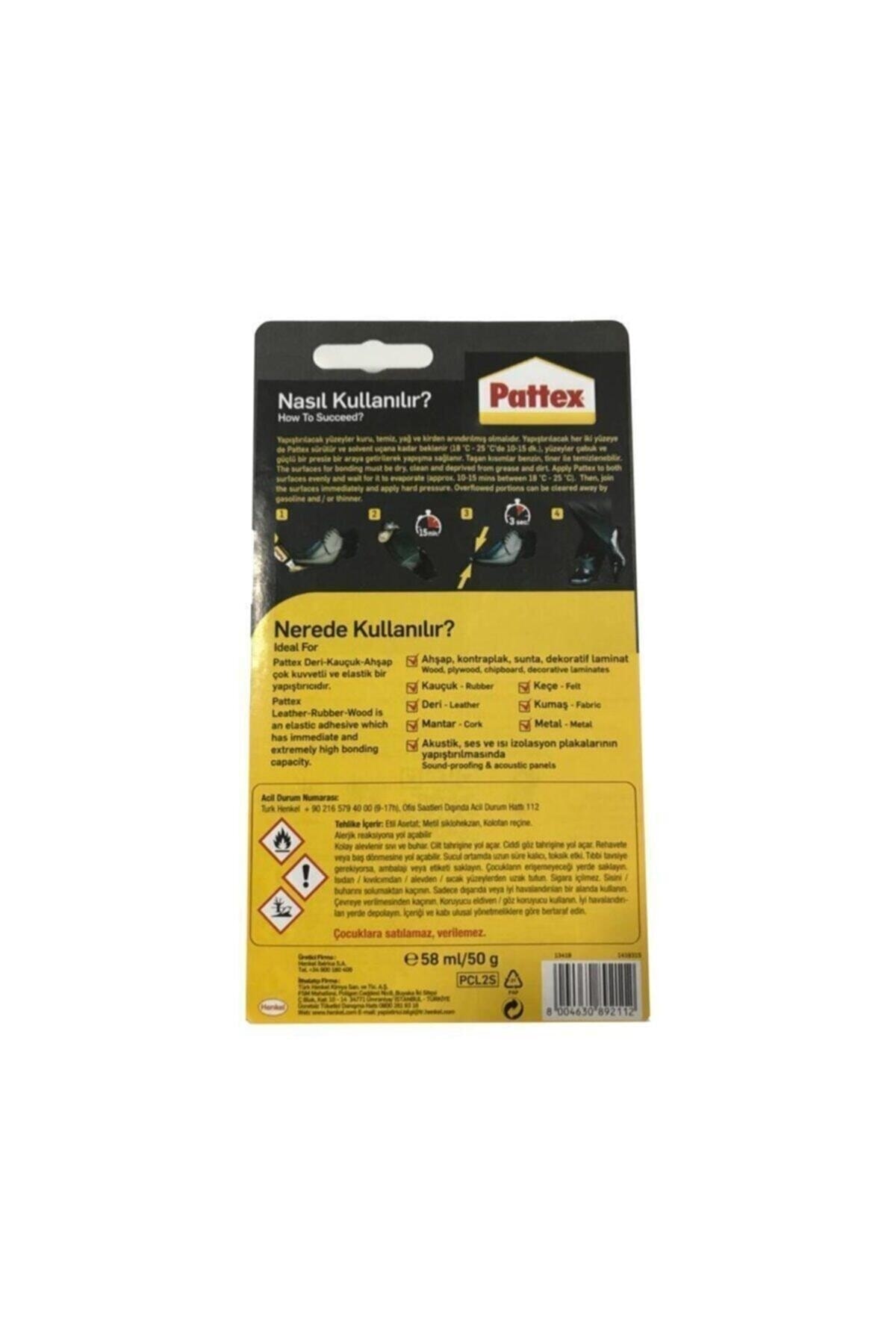 Kontakt Yapıştırıcı Deri - Kauçuk - Ahşap - 50 Ml