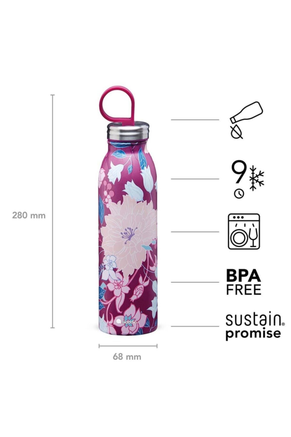 X Naito Chilled Thermavac Paslanmaz Çelik Su Şişesi 0.55 Lt