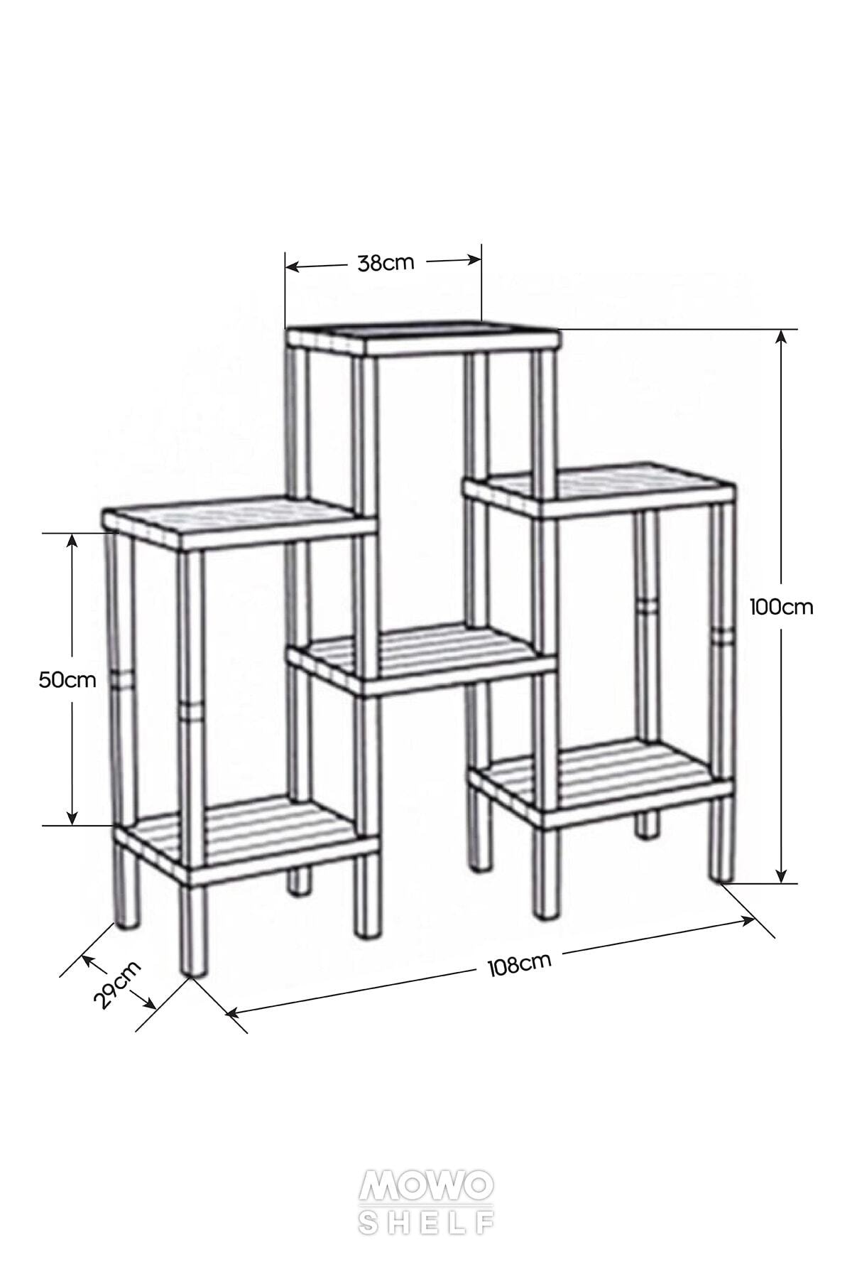 Ombeg 6 Katlı Modüler Banyo Rafı Mutfak Balkon Salon Bahçe Rafı Kitaplık Düzenleyici Organizer